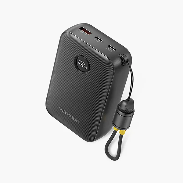 VENTION FKBB0-C 22.5W 20000mAh LED Display Power Bank with Built-in USB-C to C Cable