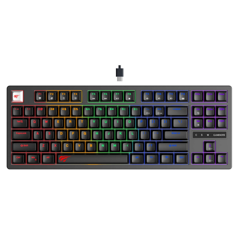 HAVIT KB892L BACKLIT 87 KEYS MECHANICAL GAMING KEYBOARD