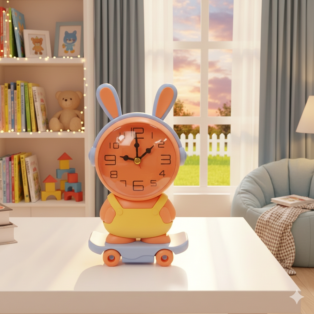 Skateboard Cartoon Clock
