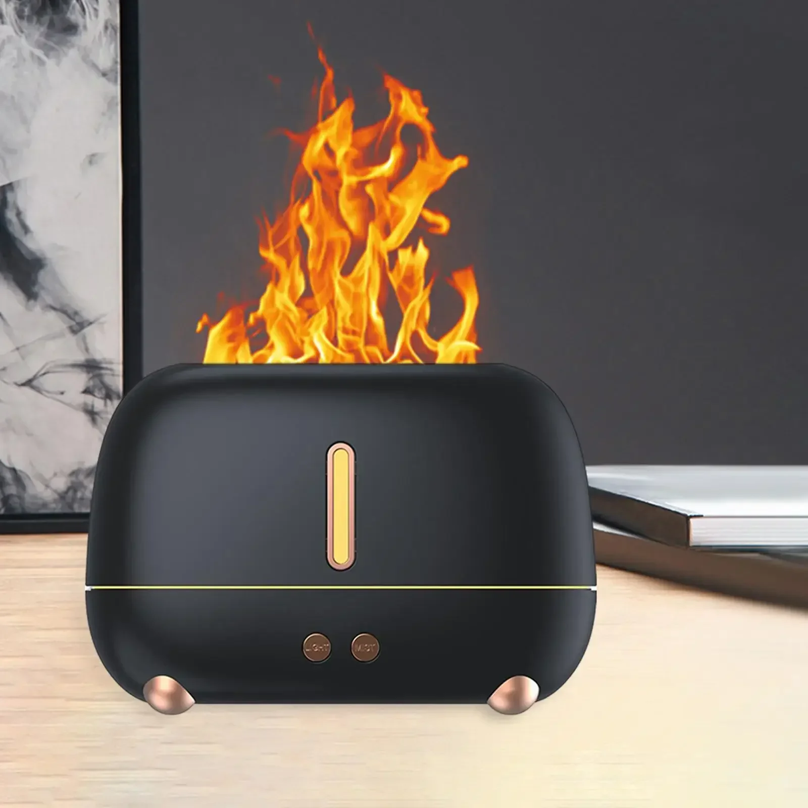 Flame Aroma Diffuser Air Humidifier Silent Spray Aromatherapy Machine Desktop Bedroom