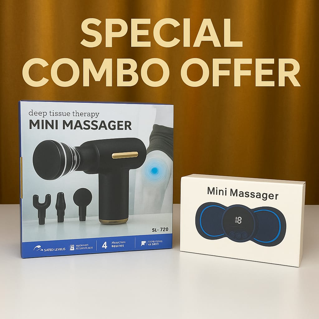 Mini Rechargeable Deep Tissue Therapy Massager SL-720 & Smart Mini Neck Massager Portable Electronic Stick Double Special Combo