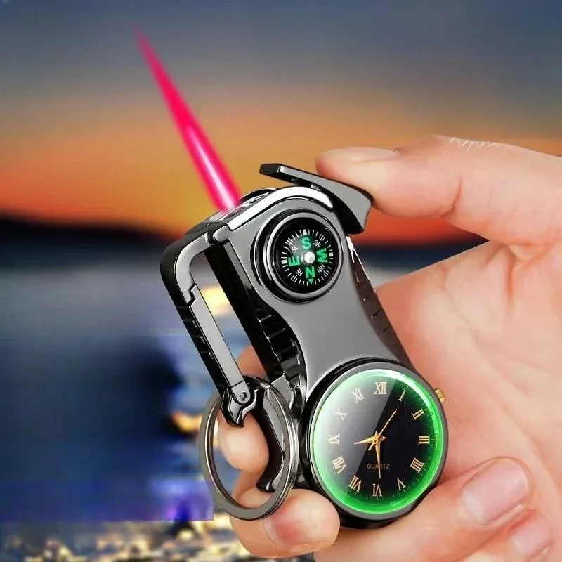 Multi functional Compass True Watch Windproof Fire Butane Gas Lighter