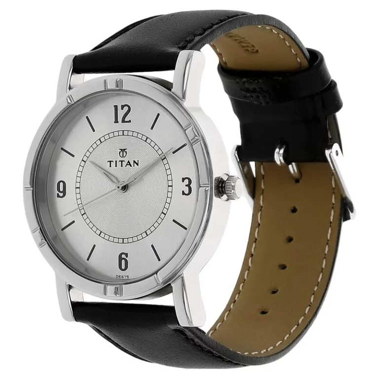 Titan Quartz Analog Silver Dial Leather Strap Watch for Men – NN1639SL03