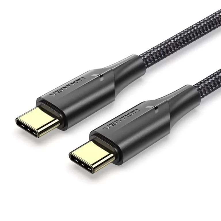 Vention USB-C to USB-C 3A Nylon Braided Fast Charging Cable With LED Indicator – 3 Meter